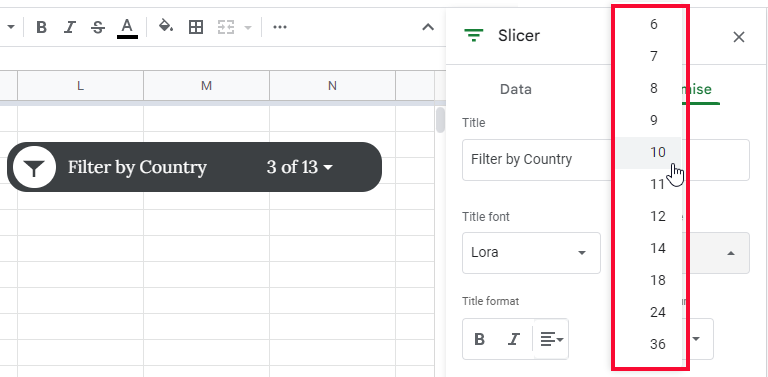 how to use Slicer in Google Sheets 26