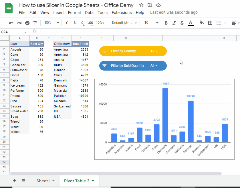 how to use Slicer in Google Sheets 46