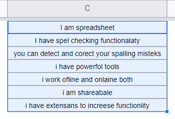 how to use Spell Check in Google Sheets 2