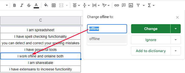 how to use Spell Check in Google Sheets 13