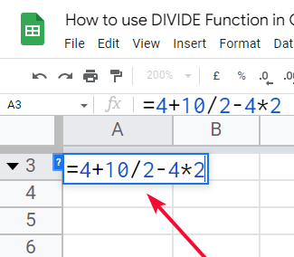 how to use the DIVIDE Function in Google Sheets 24