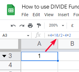 how to use the DIVIDE Function in Google Sheets 25