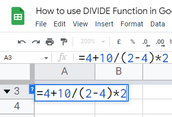 how to use the DIVIDE Function in Google Sheets 26