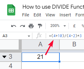 how to use the DIVIDE Function in Google Sheets 29