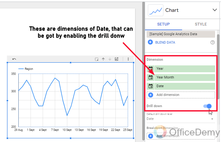 Drill Down and Optional Metrics in Google Data Studio 23