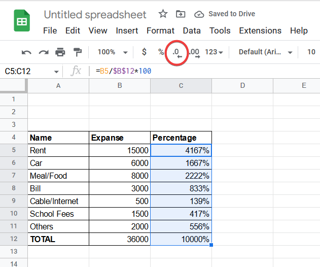 How to Calculate Percentage in Google Sheets 7