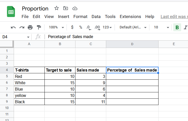 How to Calculate Percentage in Google Sheets 8