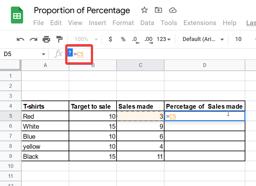 How to Calculate Percentage in Google Sheets 9