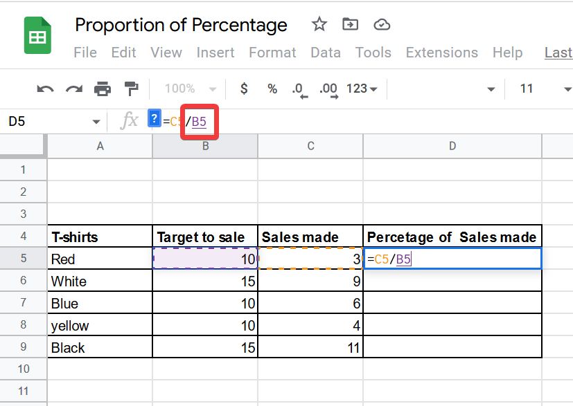How to Calculate Percentage in Google Sheets 10