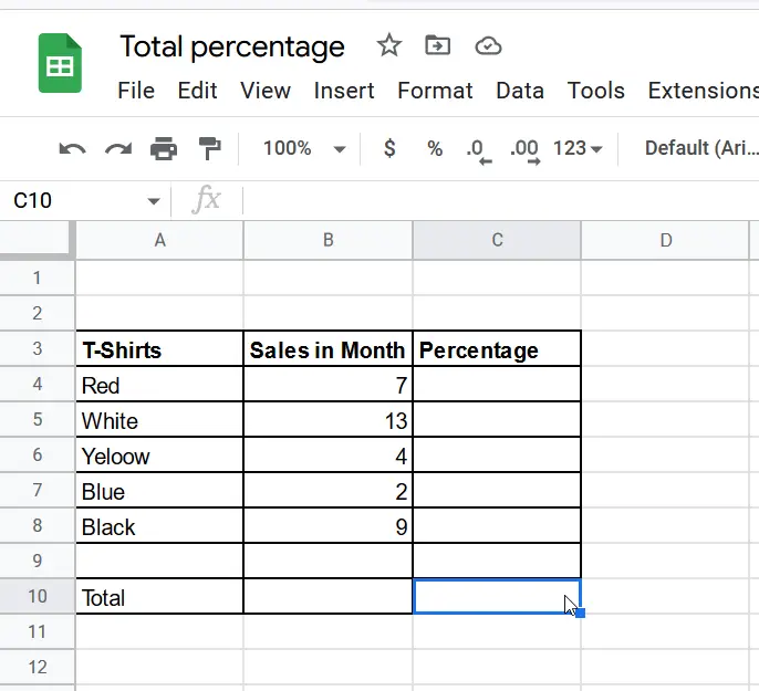 How to Calculate Percentage in Google Sheets 13