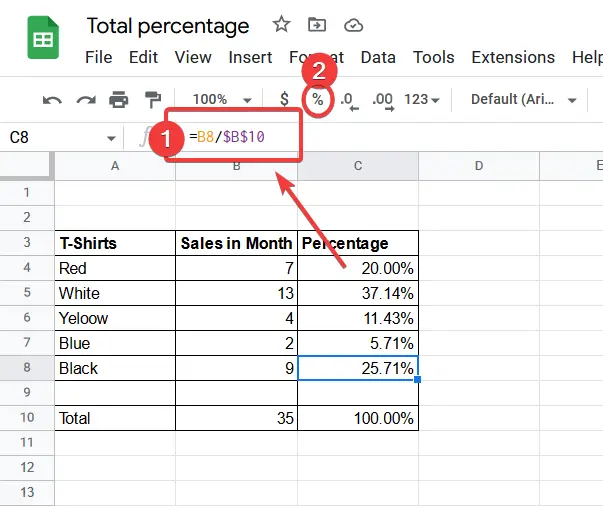 How to Calculate Percentage in Google Sheets 15