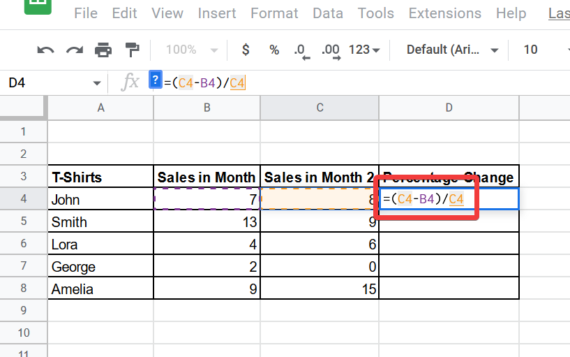 How to Calculate Percentage in Google Sheets 18