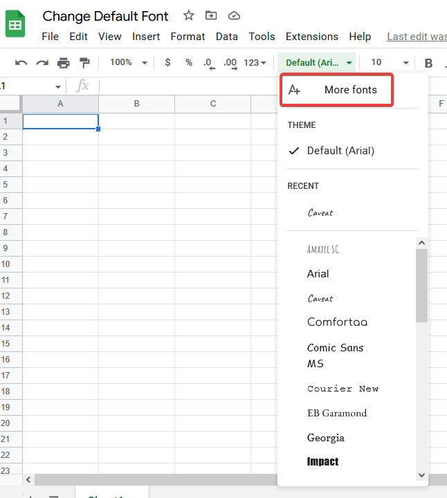How to Change the Default Font in Google Sheets 4