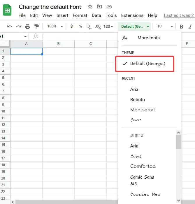 How to Change the Default Font in Google Sheets 18