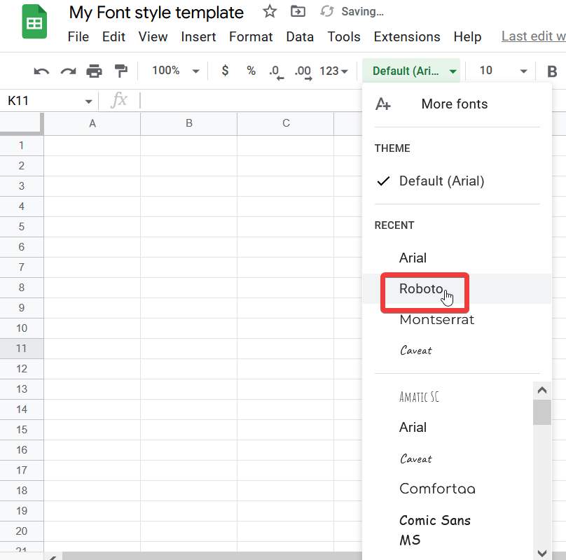 How to Change the Default Font in Google Sheets 20