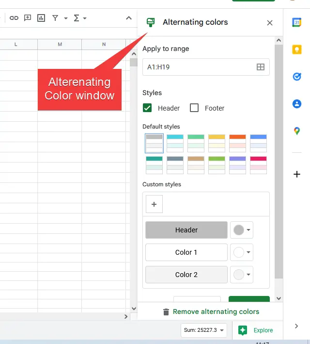 How to Color Alternate Rows in Google Sheets 3