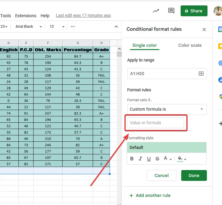 How to Color Alternate Rows in Google Sheets 15