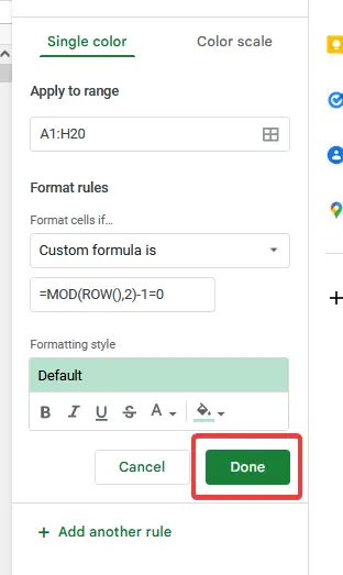 How to Color Alternate Rows in Google Sheets 17