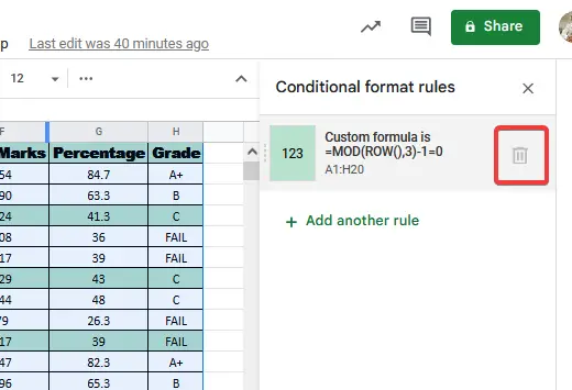 How to Color Alternate Rows in Google Sheets 23