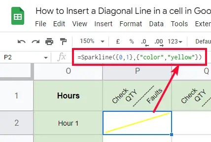 How to Insert a Diagonal Line in a cell in Google Sheets 30