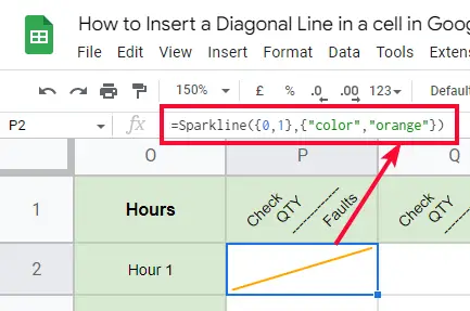 How to Insert a Diagonal Line in a cell in Google Sheets 31