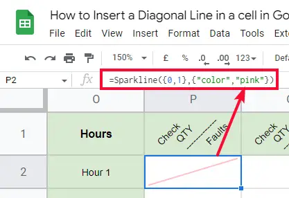How to Insert a Diagonal Line in a cell in Google Sheets 32