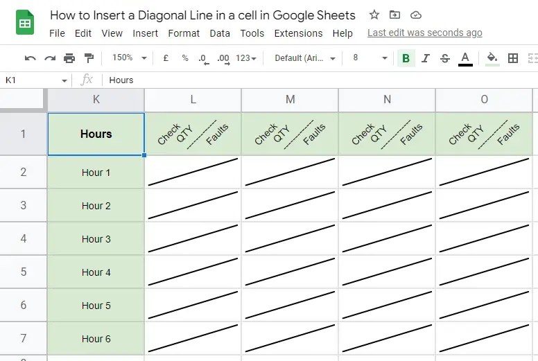 How to Insert a Diagonal Line in a cell in Google Sheets 33