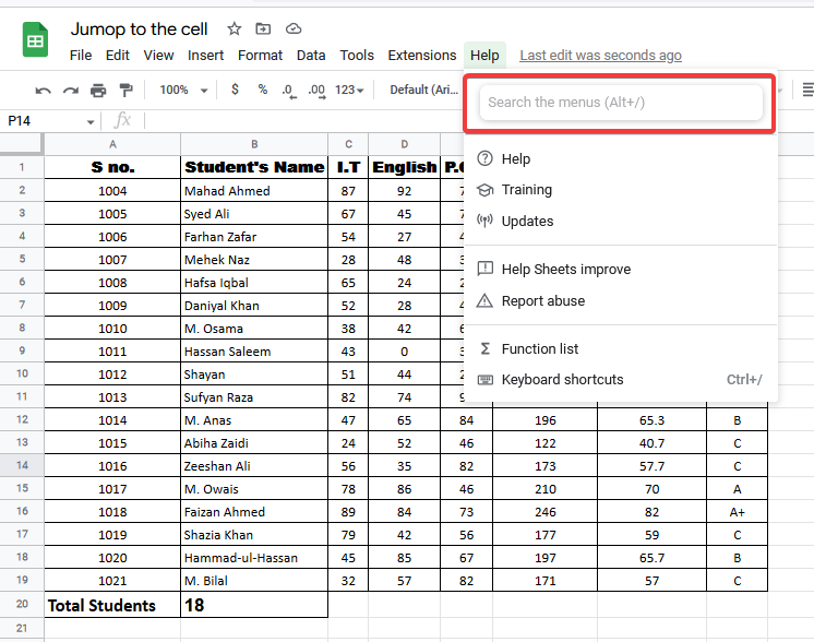 How to Navigate to a Specific Cell or Range in Google Sheets 2