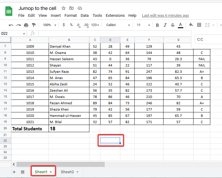 How to Navigate to a Specific Cell or Range in Google Sheets 27