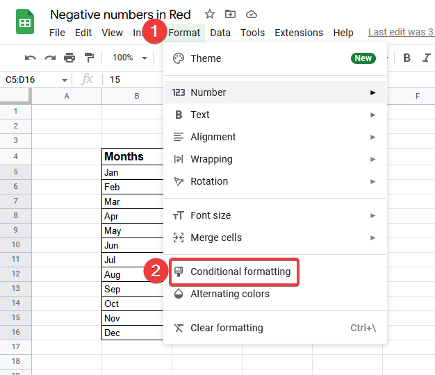 How to Show Negative Numbers in Red in Google Sheets 4