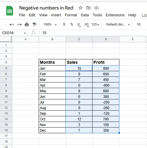 How to Show Negative Numbers in Red in Google Sheets 16