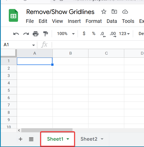 How to Show and Hide Gridlines in Google Sheets 2