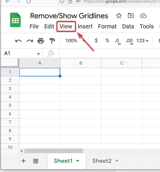 How to Show and Hide Gridlines in Google Sheets 3