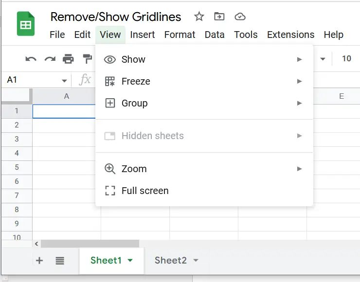 How to Show and Hide Gridlines in Google Sheets 4