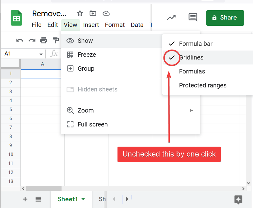 How to Show and Hide Gridlines in Google Sheets 6