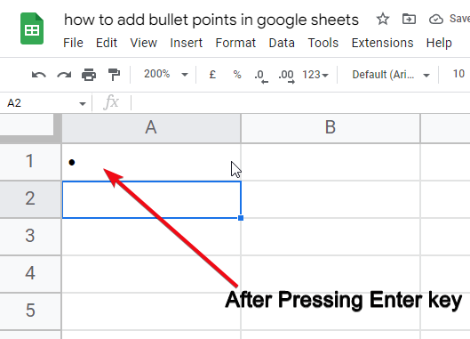 How to add bullet points in google sheets 10