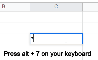 How to add bullet points in google sheets 23
