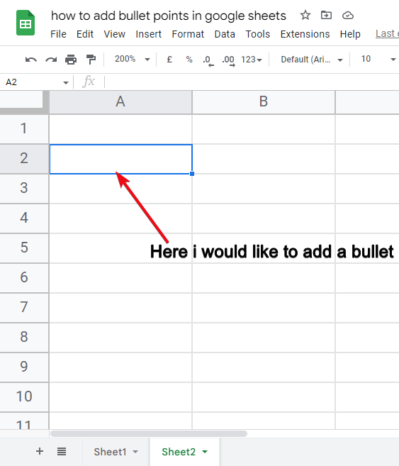 How to add bullet points in google sheets 5