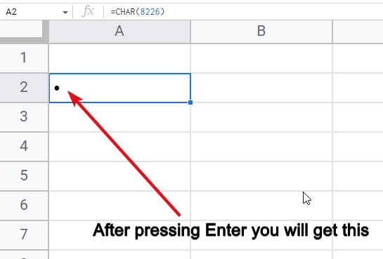 How to add bullet points in google sheets 8
