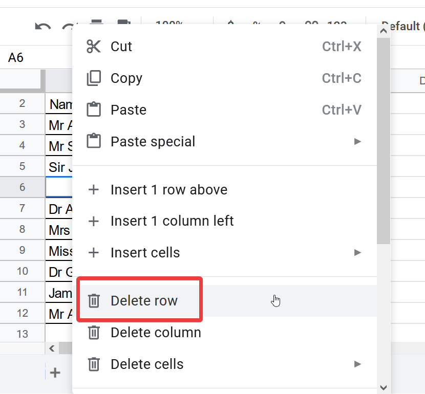 How to delete empty rows and columns 3