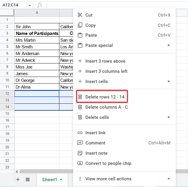 How to delete empty rows and columns 24