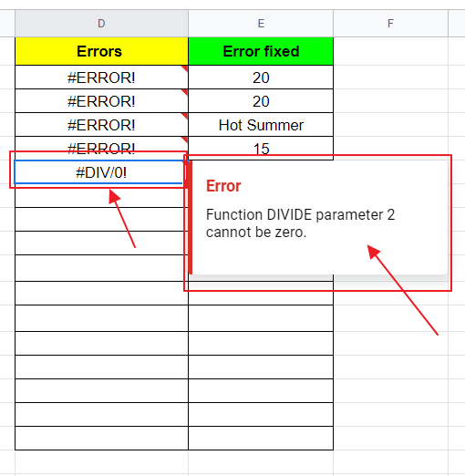 How to fix Formula Parse Error in Google Sheets 18