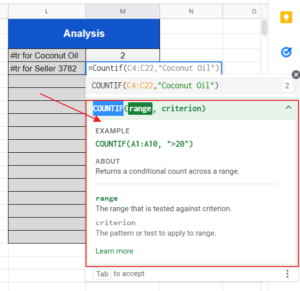 How to use COUNTIF and COUNTIFS in Google Sheets 12