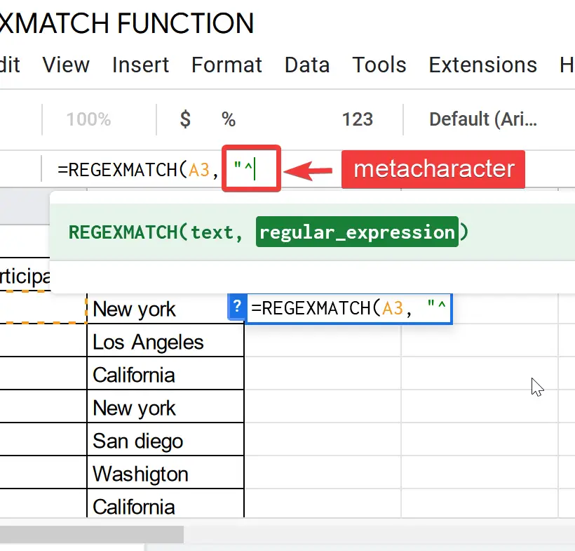 How to use REGEXMATCH Function in Google Sheets 5