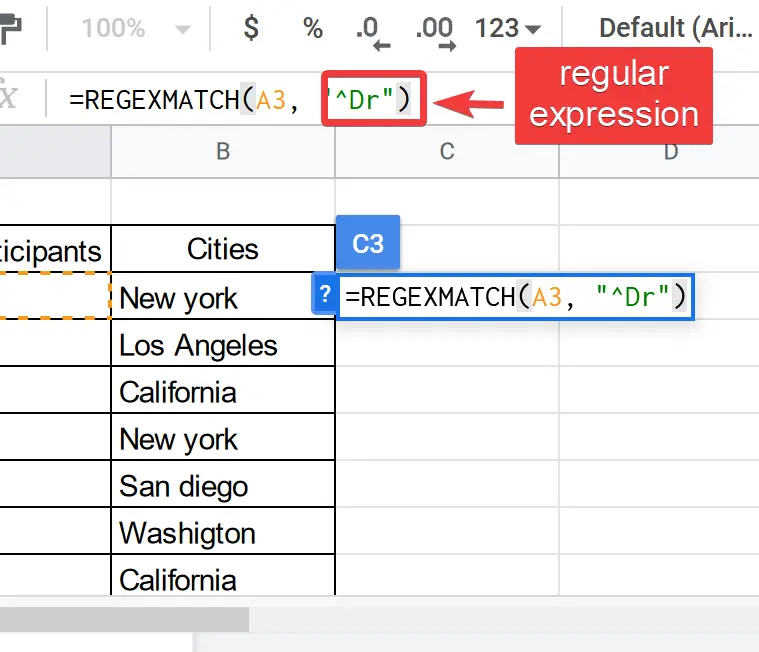 How to use REGEXMATCH Function in Google Sheets 6