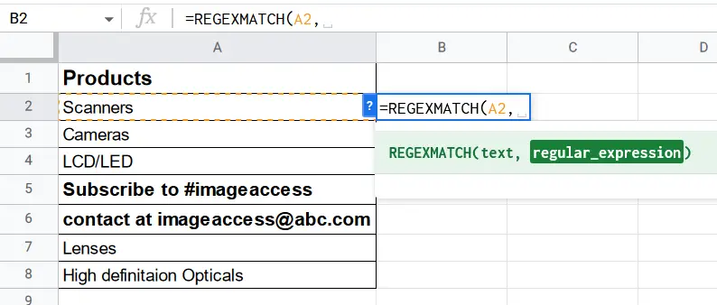How to use REGEXMATCH Function in Google Sheets 20