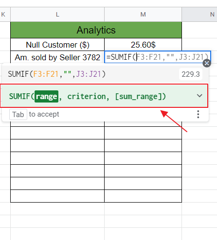 How to use SUMIF in Google Sheets 13