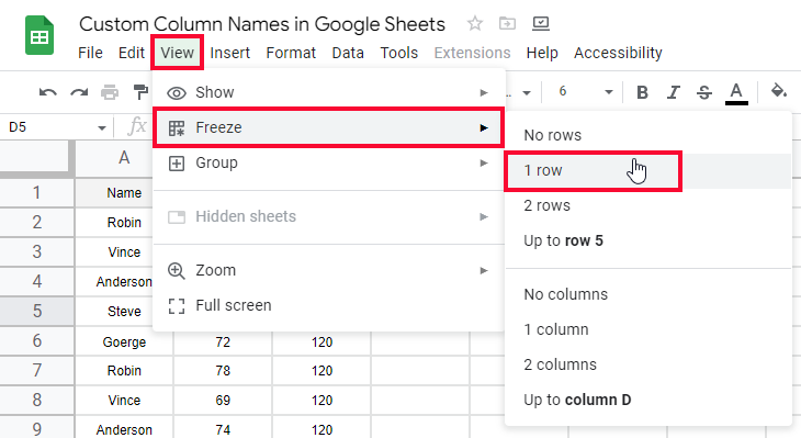 custom Column Names in Google Sheets 15
