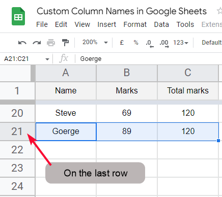 custom Column Names in Google Sheets 17