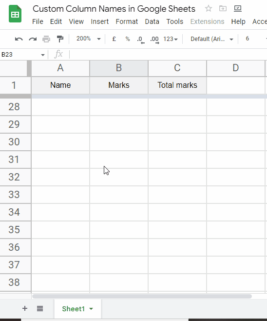 custom Column Names in Google Sheets 18